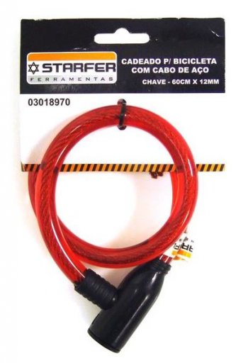 Starfer - cadeado p/bicicl.chave 60cm *