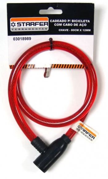 Starfer - cadeado p/bicicl.chave 80cm *