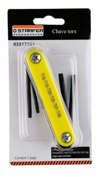 Starfer - jogo chave torx t10-t30 6 peças *