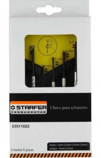 Starfer - jogo de chave p/relojoeiro 6pc *